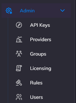Admin navigation menu