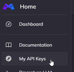 Screenshot of User Keys menu