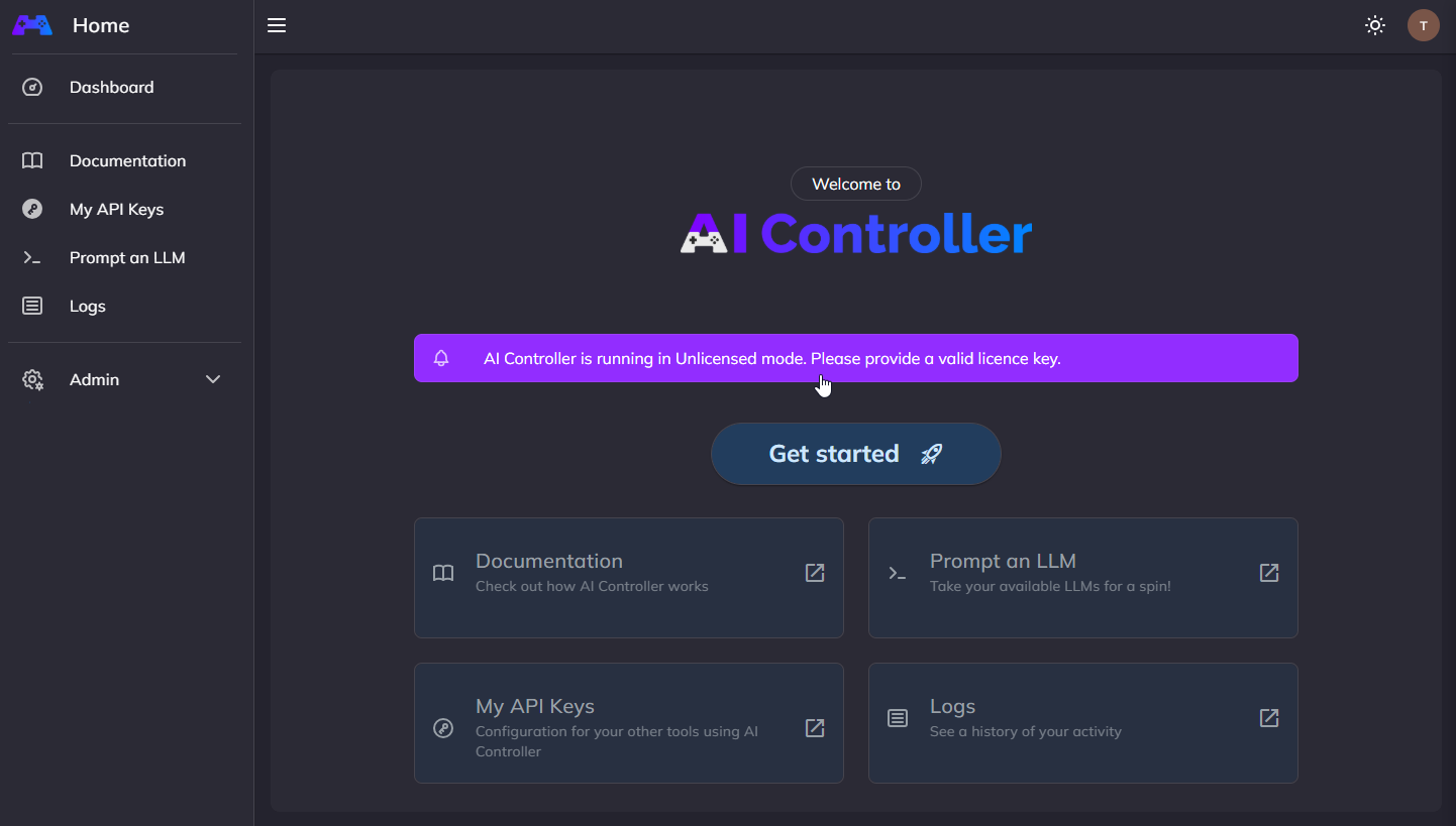 Screenshot of AIC Home Page