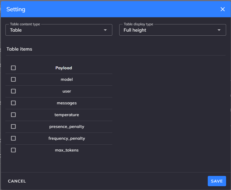 Log Settings