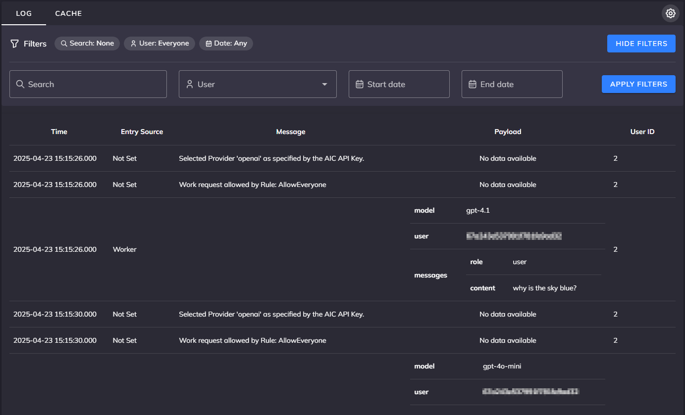 Logs Interface